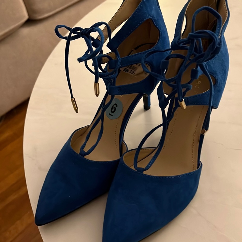 New Blue Lace Up Marc Fisher Heels w/ Tags (no box)